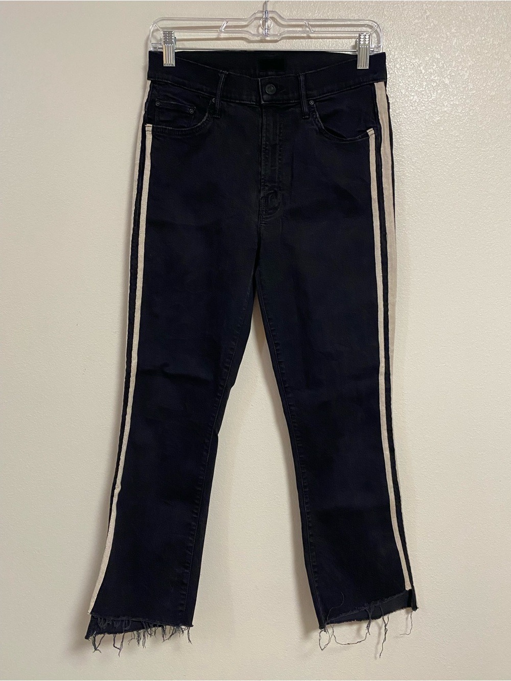 Mother Jeans Women's Size 28 Black Speed Racer Insider Crop Step Fray Jeans